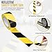 Harrier Hardware 2 in x 180 ft PVC Striped Safety Warning Adhesive Tape, Black & Yellow High Visibility Industrial Commercial Caution Wall Floor Equipment