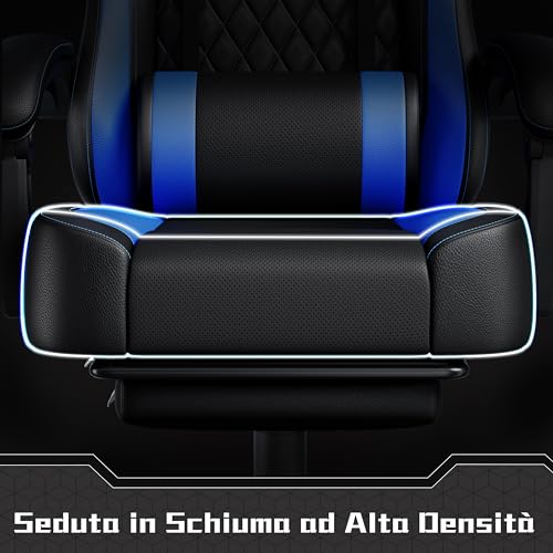 Sedia da Gaming Ergonomica con Cuscino Massaggio Lombare - Sedia gaming - Immagine 3