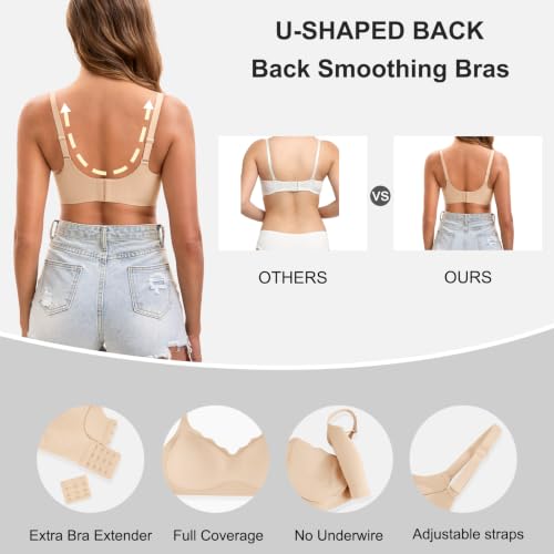 Image of Womens Seamless Tshirt Jelly Bras 3 Pack Wireless Comfy Bralettes | No Show under Clothes,Full Coverage,No underwire with Lightly Support for Small Chest,Removalble Fixed Pads