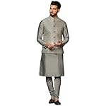 KISAH Men's Kurta Jacket Set - Traditional Indian Ethnic Wear for Men - Ideal for Weddings, Festivals & Celebrations
