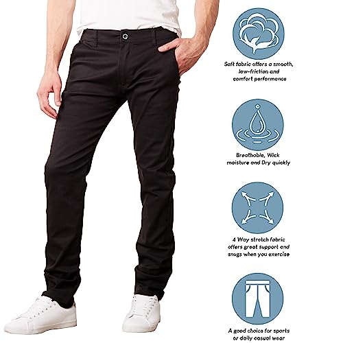 Galaxy by Harvic Mens Slim Fit Cotton Stretch Chino Pants 2 Packs4