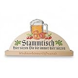 Stammtisch Schild Holz 30 cm – Bierkrug Tischaufsteller & Wanddeko – Rustikale Deko für Gasthaus, Partykeller & Zuhause – Geschenk Männer & Bierliebhaber (Mit individueller Gravur)