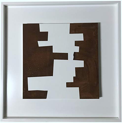 Esculturas - Cuadros de diseño contemporáneo, realizados artesanalmente, 80x80 cms. Elaborados en acero corten sobre bastidor de madera lacada en color blanco alto brillo. (C16)