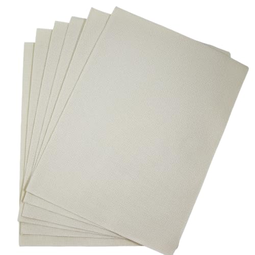 Image of KCS 4 /6 pc of 12 inch x 18 inch 30cmx45cm 16 Count Cotton Aida Cloth Cross Stitch Fabric (Cream, 6 pc)