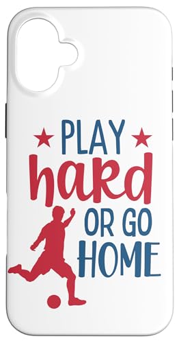 遊び ハード サッカー ファン トレーニング サッカー モチベーション 男の子 女の子 スマホケース iPhone 16 Plus 用