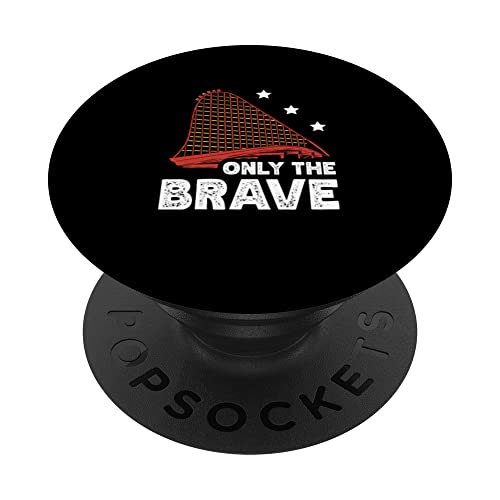 Only The Brave Amusement Park Roller Coaster Ride PopSockets Swappable PopGrip, Black