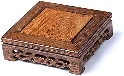 Soporte de exhibición casero chino caoba vintage tallado jarrón olla Buda ornamento base sala de estar artesanía soporte de exhibición