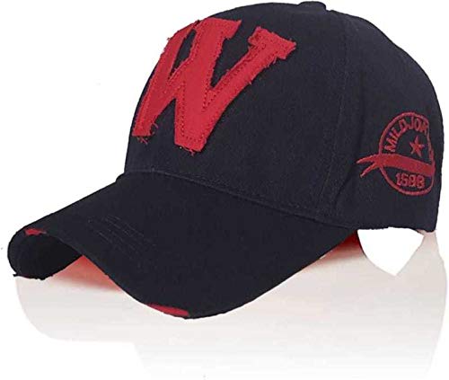 Black W Pure Cotton Baseball Cap 