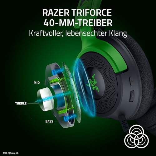 Razer Kraken V4 X Minecraft Edition - Kabelgebundenes USB-PC-Gaming-Headset (Triforce 40mm-Treiber, ausziehbares Nierenmikrofon… – Ansicht 3