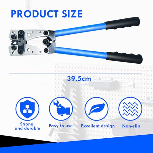 CCLIFE Batteriekabelschuh Crimpzange Groß Presszange Kabelschuh Crimpen Kabelschuhzange Satz 6-50 mm² (AWG 10-0)