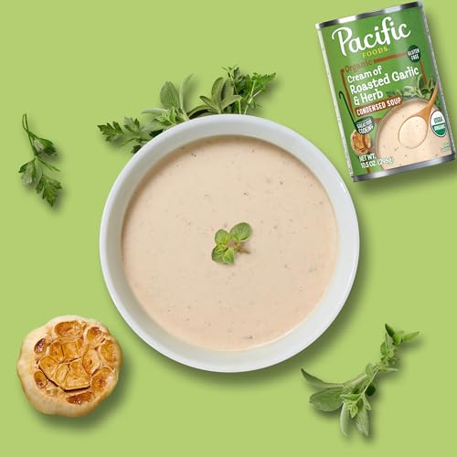 Image of Pacific Foods, Soup Condensed Cream Of Roasted Garlic Herb Organic, 10.5 Ounce (Pack of 2)