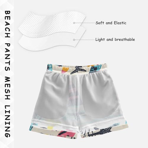 Boys Swim Trunks Surfboard Starfish Pineapple Toddler Swim Shorts Beach Board Shorts Swimsuit4