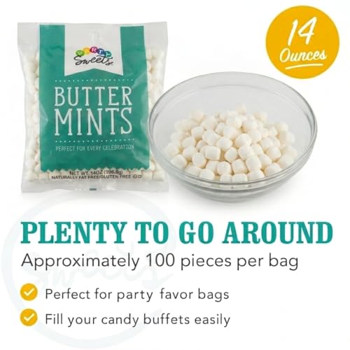 Party Sweets White Buttermints, 14 Ounce, Appx. 100 pieces from Hospitality Mints - image 4