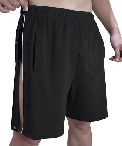 Tear Away Shorts for Men Post Surgery Snap Knee Leg Hip Surgical Leg Side Open3
