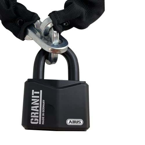 Image of ABUS Hardened Steel 10KS 2 Foot x 3 /8 inch Thick Square Security Chain with ABUS 37 /70 RK Granit Alloy Steel Padlock for Bikes, Containers, Trailers, ATV's, Motorcycles and Personal /Industrial Property