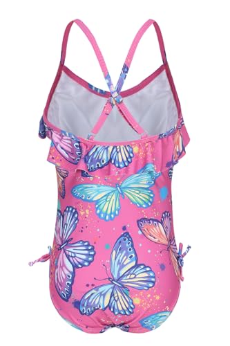Image of Girls One Piece Swimsuits Ruffle Bathing Suit Kids Hawaiian Floral Swimwear 3-16 Years