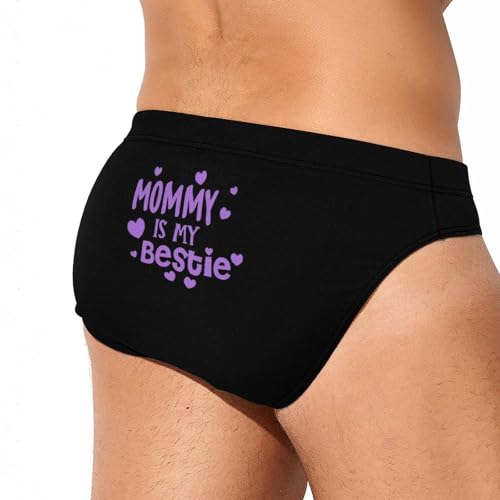 Mommy is My Bestie Mens Swim Briefs Bikini Sexy Low Rise Trunks Swimsuit Bathing Suit Beach3