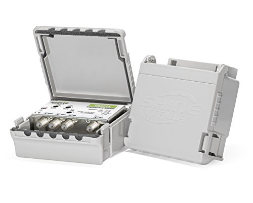 Amplificatore da palo 3 ing. (BIII 20dB+2xUHF 30dB) Livello di uscita 107dBµV - Immune dai disturbi LTE/4G - MADE IN EUROPE