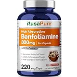 Top 15 Supplements for Peripheral Neuropathy 64 NusaPure Benfotiamine 300mg Per Veggie Caps 220 Count (Non-GMO, Vegan) Bioperine