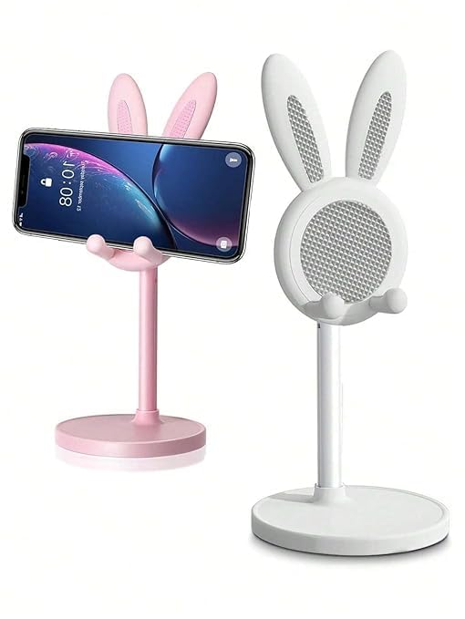 Rabbit Cartoon Phone and Tablet Stand,Desktop Holder for Hands-Free Viewing Telescopic Holder, Phone Stand (Pack of 1,Multicolor)-picture-12