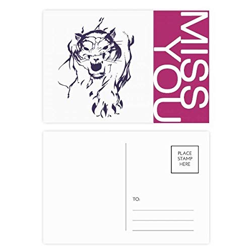 Carte postale Tiger pour vos remerciements et correspondance