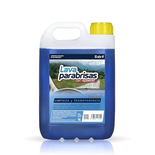 Sisbrill Lavaparabrisas con Repelente 5L – Líquido Limpiaparabrisas Coche Uso Directo – Elimina Mosquitos y Grasa – Mejora Visibilidad y Repele Agua – Seguro en Faros Policarbonato
