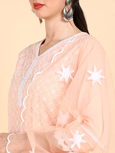 Image of Vaamsi Women's Poly Silk Ethnic Motifs Embroidered Straight Kurta Set with Dupatta