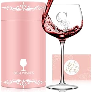 Gifts for Women Friend Mom WifeHer Monogrammed A Z Personalized Wine Glass Gift Customized Gift for Women Birthday Mothers Day Gifts for Mom S