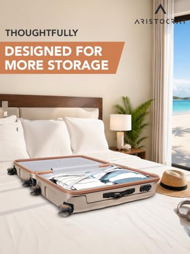Image of Aristocrat Comet Cabin Polycarbonate Case 8-Wheel Trolley Bag, Champagne