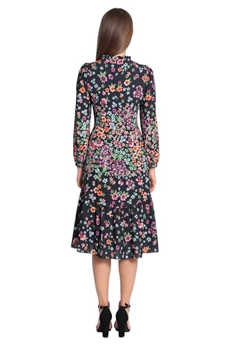 Image of Maggy London Women's Maggy London Women's Dresses Long Sleeve Ruffle Mock Neck Dress