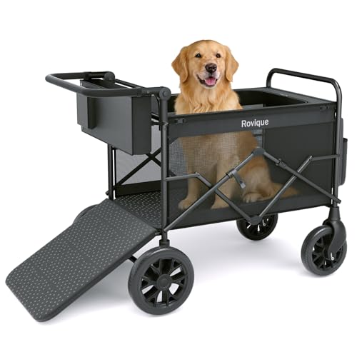 Rovique Dog Stroller for Large Dogs,Heavy Duty Dog Wagon with Easy Access...