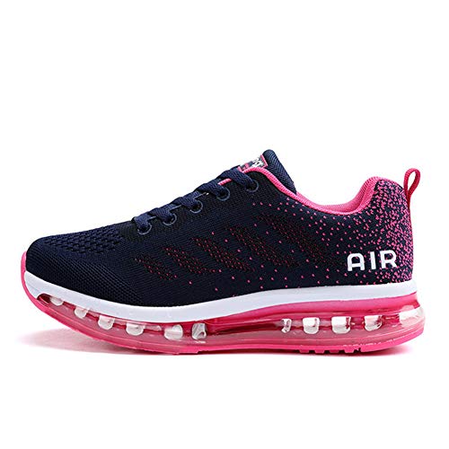 Axcone Homme Femme Air Running Baskets Chaussures Outdoor Running Gym Fitness Sport Sneakers Style Multicolore Respirante - 34EU-46EU, Rose1, 36 EU