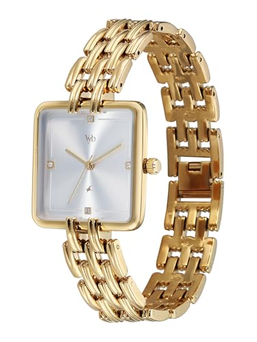 Image of Fastrack Vyb Minimalist with Quartz Analog Silver Dial Gold Alloy Strap Watch for Girls - FV60122YM01W
