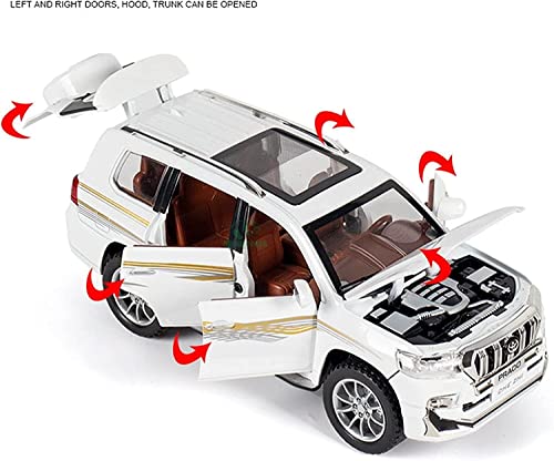 Image of Alloy Metal Pull Back Die-cast Car 1:24 Prado Diecast Metal Pullback Toy car with Openable Doors & Light, Music Boys Gifts Toys for Kids【Colors as Per Stock】