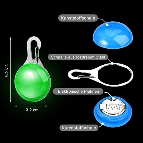 Faburo 6pcs Hunde Leuchtanhänger Sicherheits Clip-On LED Licht 3 Blinkmodis