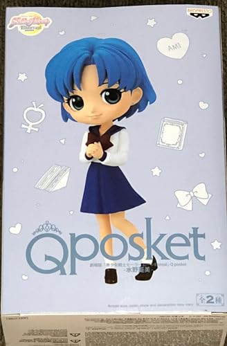 Figurine Ami Mizuno Sailor Moon Q posket Banpresto, finition vinyle premium
