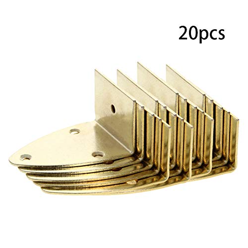 Image of MroMax Picture Photo Frame Metal Brace Bracket Hanger Gold Tone 27 x 26 x 42mm /1.06 x 1.02 x 1.65-inch Large 20pcs