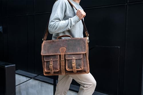 18 Inch Buffalo Leather Briefcase