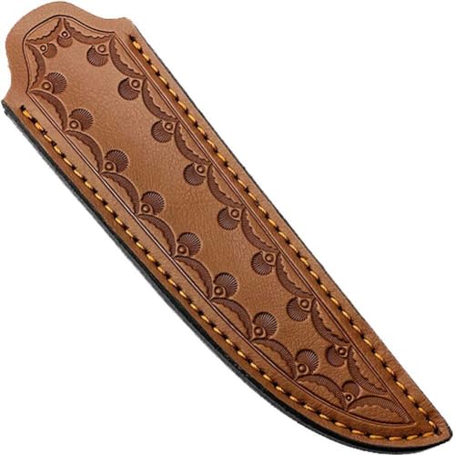 Dinntty Fourreau de couteau droit en cuir de vachette robuste - Fourreau portable - Étui de rangement pour couteau d'extérieur