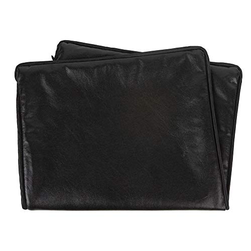 Pillowerus Faux Leather Black 12"X20" Bolster Kidney Slipcover/Cushion Cover Luxury Modern Contemporary Design Decorative/Throw Indoor-Outdoor Lumbar Pillow Case/Sham With Piping #TOP1