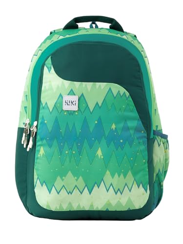 Image of Wildcraft Wiki 1 30L Laptop Backpack for Men & Women | Fits 15.6 inch Laptop | Padded Shoulder Straps, Multi Compartments, Anti-Theft Zippers | School & College Bag | Ombre Pattern Green