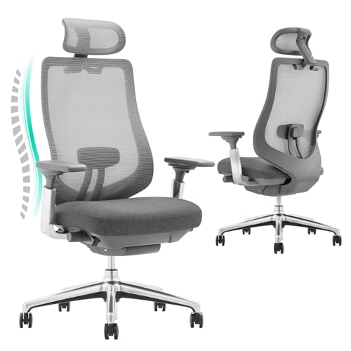 COLAMY XK Atlas Ergonomischer Bürostuhl, Netz-Chefsessel mit verstellbarem Kopfstütze, Computer...