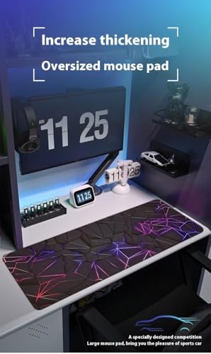 Image of Large 800x300mm 3D Geometric Design Mouse Pad for PC | Desk Mat, Mouse Pad Gaming, Mouse Mat,LaptopMat for Desk, Keyboard Mat,Desk Pad Large, Big Mousepad for Computer Table