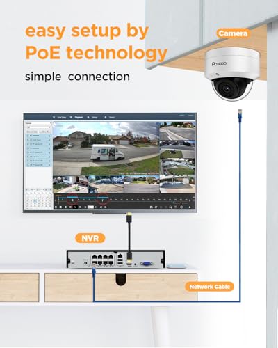 Image of 5MP PoE Security Camera System, 4X IK10 Vandal-Proof Dome IP Cameras Outdoor with Person Detection, Built-in Mic, 2.8mm Lens, 100ft IR Night Vision, 4K 8CH NVR with 2TB HDD, PD54A0408-5M2-1