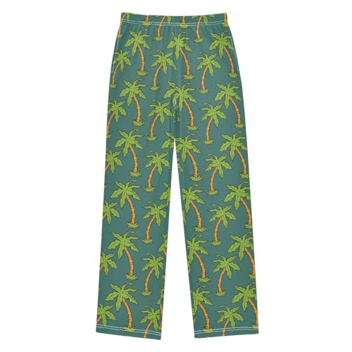 ZZXXB Tropical Trees Boys Long Pants Soft Trousers Elastic Waist Kids Lounge Bottoms with Pockets S-XL