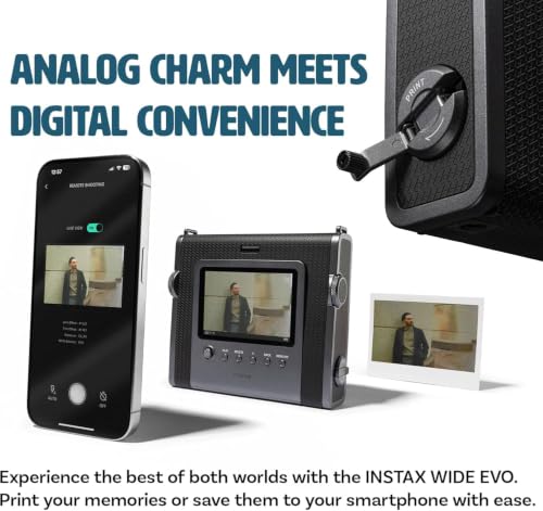 Image of Fujifilm INSTAX Wide Evo Instant Film Camera (+ Extra Film (80 Sheets) and Travel Bundle)