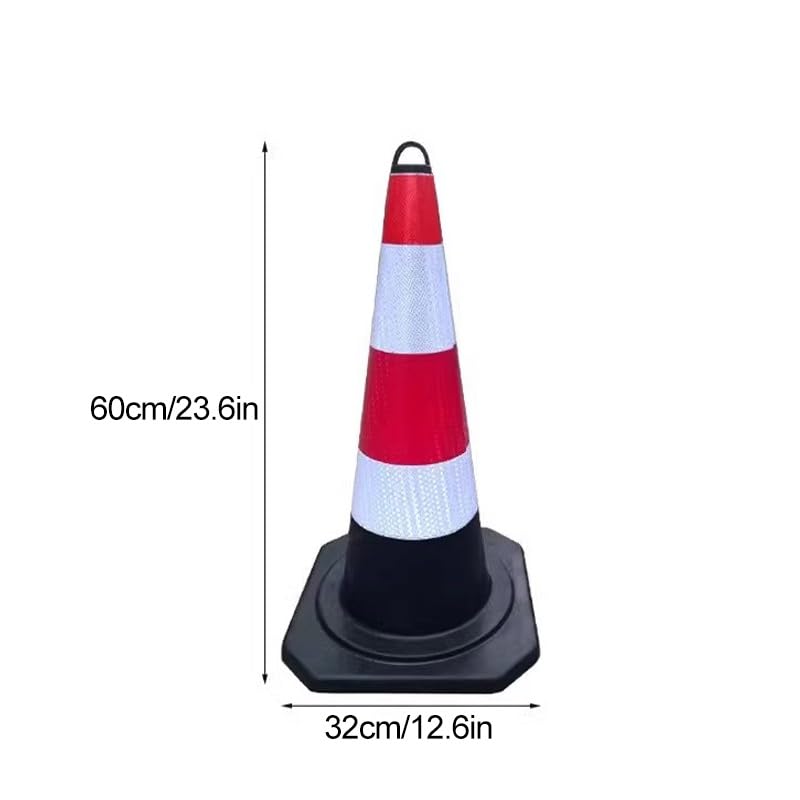 Lot de 4 Cônes de Signalisation, Borne de Sécurité, Borne de Stationnement, avec Base Lestée Noire, for Le Contrôle de la Circulation, Les Événements de Construction