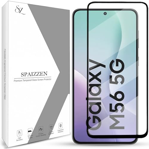 Image of SPAIZZEN Tempered Glass Screen Protector Compatible for Samsung Galaxy M56 5G / Samsung Galaxy M56 / Samsung Galaxy F56 with Edge to Edge Coverage and Easy Installation Kit