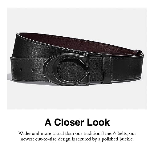 Coach Mens Signature Buckle Cut To Size Reversible 38 Mm Belt, Black/Ox Blood4