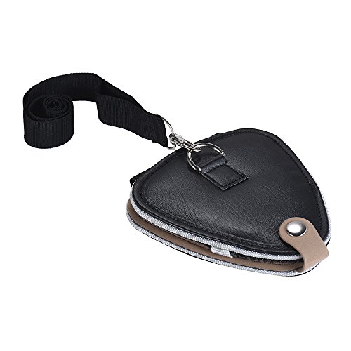 KKmoon Bolsa de couro PU para guitarra porta-palhetas de grande capacidade com 20 peças de celulóide